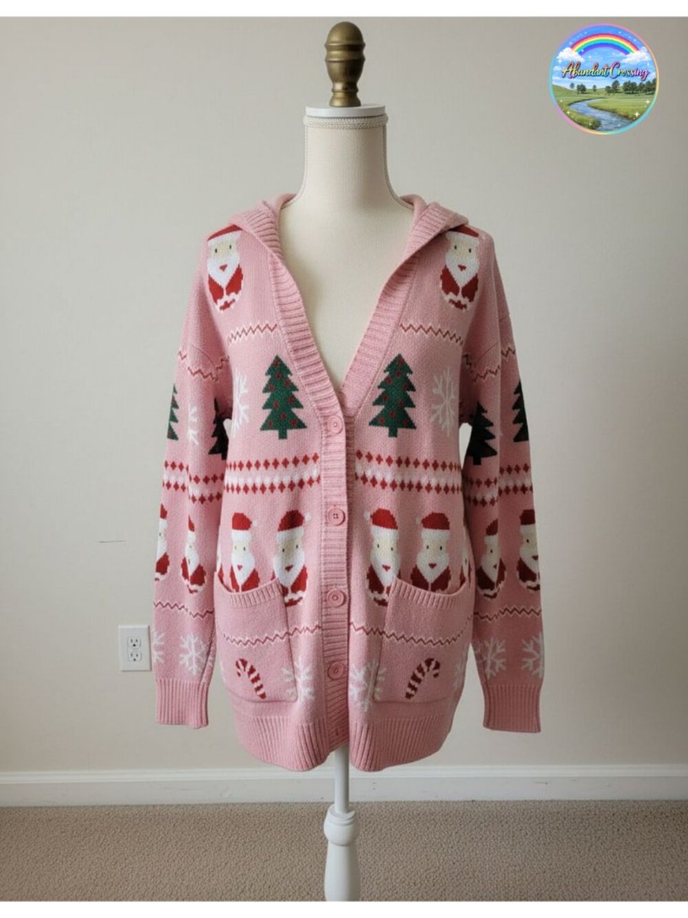 Ugly Christmas Cardigan Sweater Women Button Down Pockets